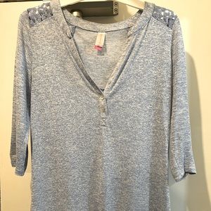 Light blue half sleeve top size L